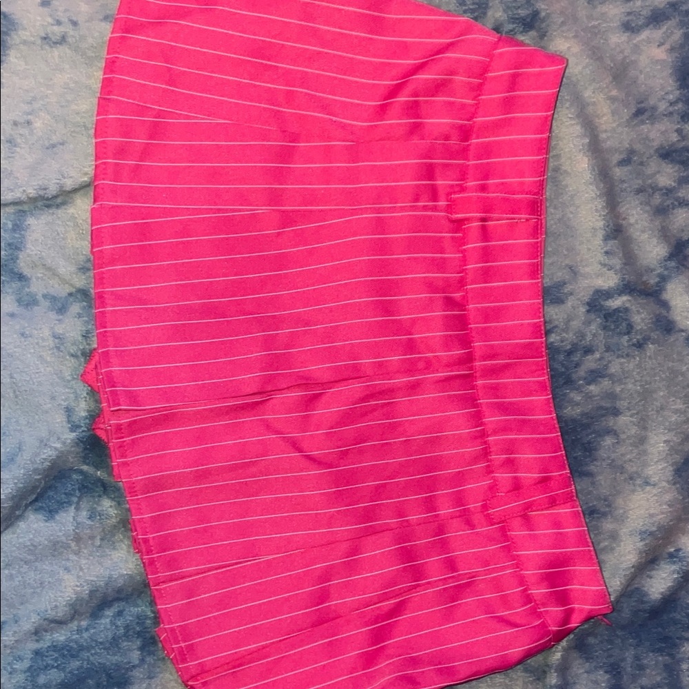 SHEIN Pink and White Striped Shorts